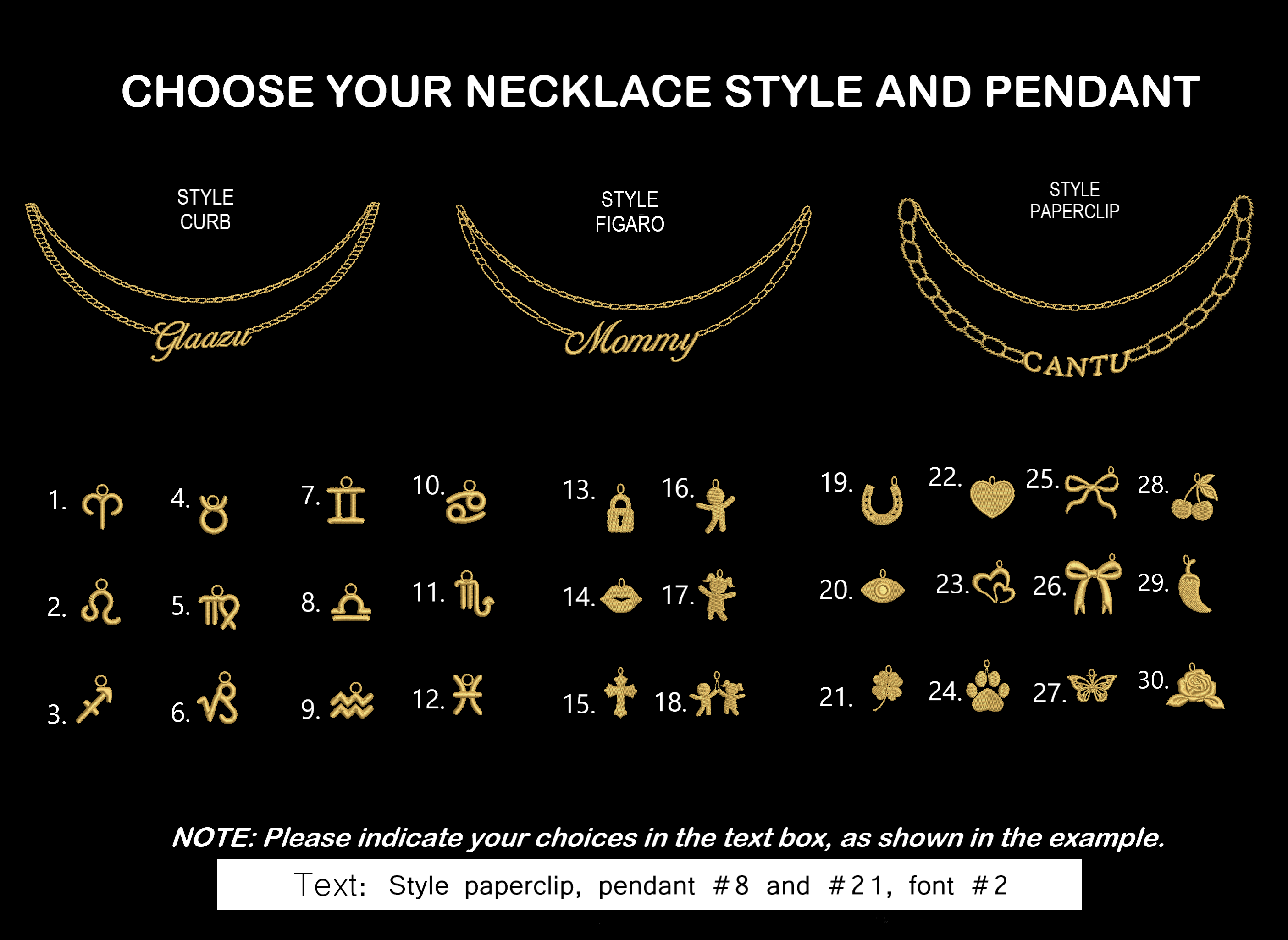 A1-Custom Embroidery             Necklace and Pendant