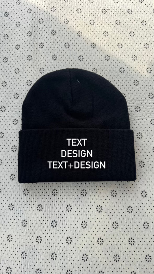 A1- Custom Beanie Text and Design