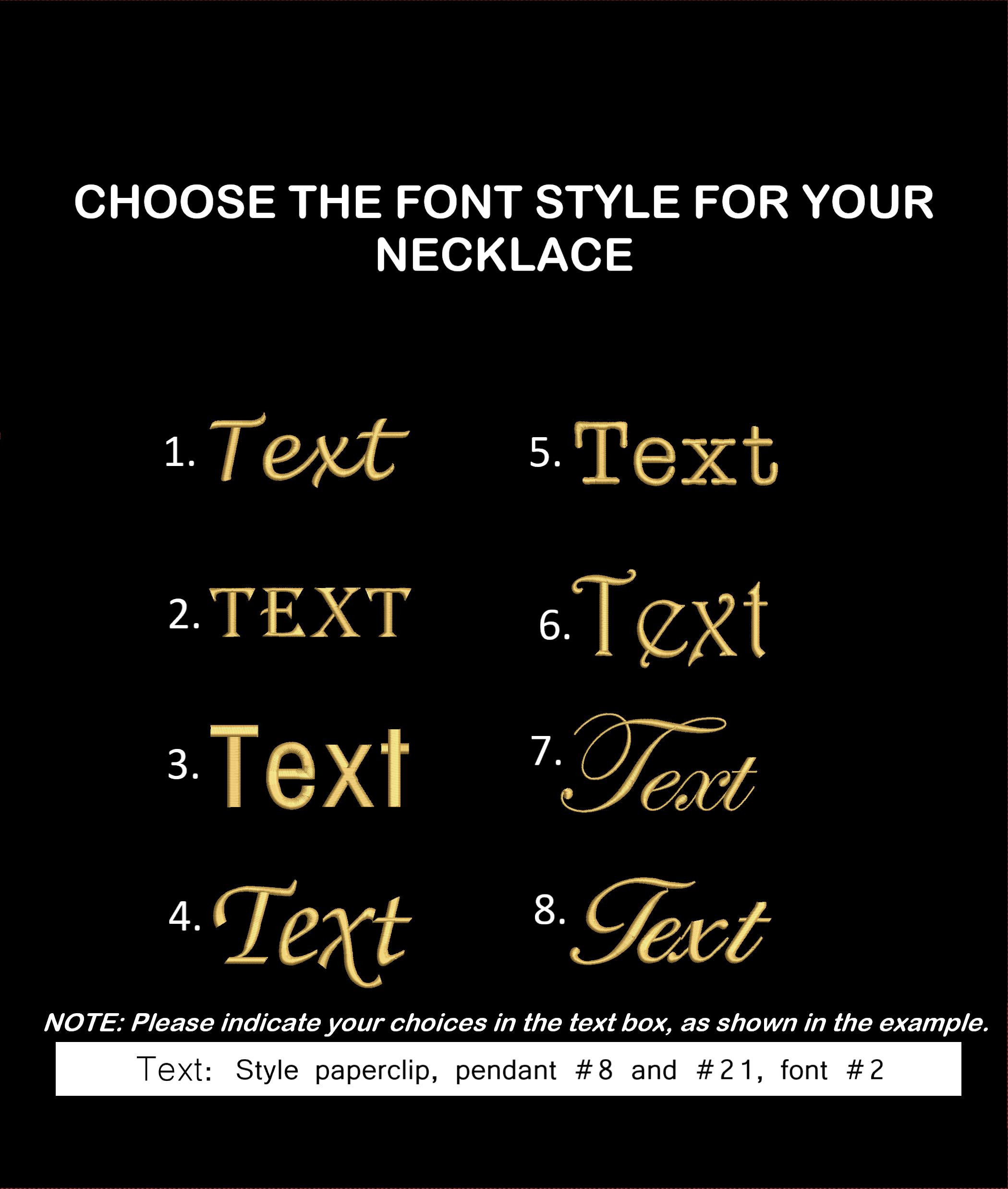 A1-Custom Embroidery             Necklace and Pendant