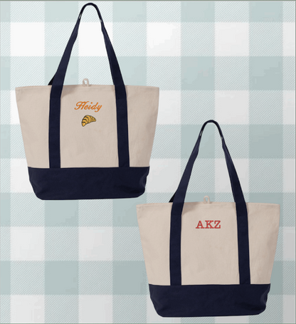 A- Canvas Boat Tote Bag Large