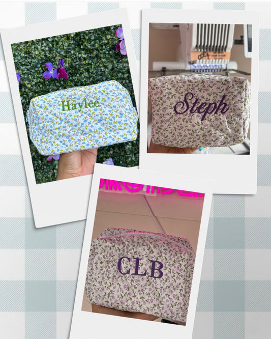 A- Floral Cosmetic Bag