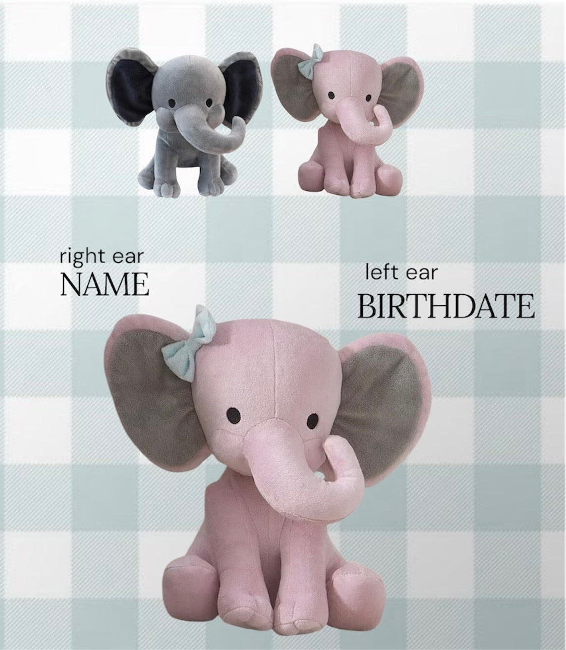 Personalized Baby Elephant message